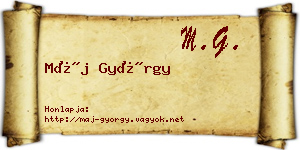 Máj György névjegykártya